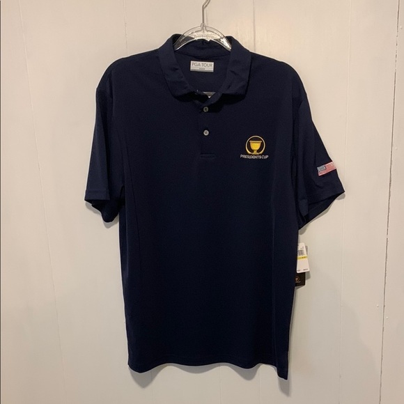 PGA Tour Navy Polo Shirt Size Medium - Picture 1 of 5
